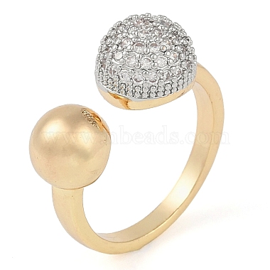 Clear Round Brass+Cubic Zirconia Finger Rings