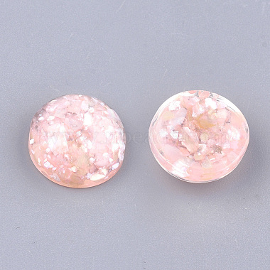 12mm Pink Half Round Resin Cabochons