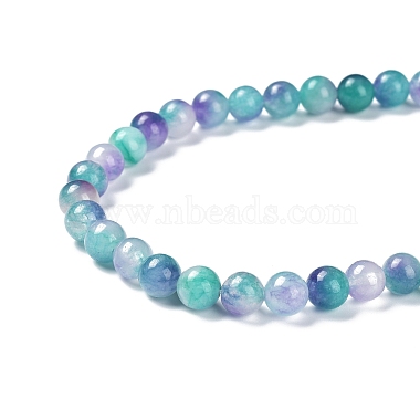 Faceted Rondelle Dyed Natural White Jade Bead Strands(G-D073-01E)-3