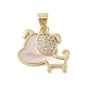 Brass Micro Pave Clear Cubic Zirconia Pendant(KK-I712-41G)-1