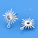 Brass Micro Clear Cubic Zirconia Stud Earring Findings(KK-WH0065-18S)-2