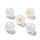 UV Plating Opaque Rainbow Iridescent Acrylic Beads(SACR-A001-03C)-1