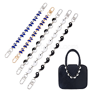 2 Sets 2 Style Alloy Enamel Butterfly with Evil Eye & Yin Yang Link Chain Purse Strap Extenders, with Alloy Swivel Clasps, Mixed Color, 22.7~29.2cm, 5pcs/box(AJEW-FH0003-83)
