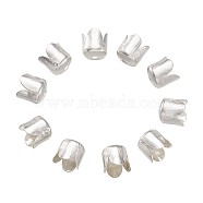 Iron Bead Caps, Flower, 4-Petal, Silver Color Plated, 6.5x7mm, Hole: 1mm(IFIN-TA0001-07S)