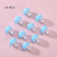 10Pcs Mushroom Silicone Focal Beads, Chewing Beads  For Teethers, DIY Nursing Necklaces Making, Turquoise, 18mm, Hole: 2mm(JX901H-01)