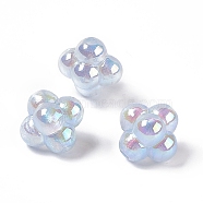 Opaque Acrylic Beads, with Glitter Powder, AB Color, Cloud, Light Sky Blue, 17.5x18.5x15.5mm, Hole: 3mm(OACR-C009-04A)