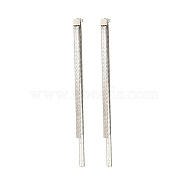 304 Stainless Steel Stud Earrings, Tassel Earrings, Stainless Steel Color, 90x4mm(QT8016-2)