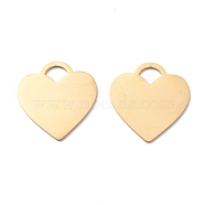 Ion Plating(IP) 304 Stainless Steel Pendants, Heart, Golden, 26x25x1mm, Hole: 5x7mm(STAS-A057-05G)