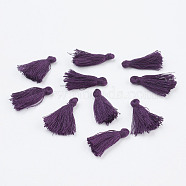Nylon Tassels Big Pendant Decorations, Purple, 30~40x4~6mm(STAS-F142-06P)