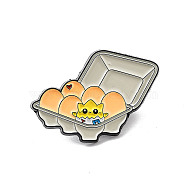 Funny Egg Zinc Alloy Enamel Pin Brooch, for Backpack Clothes, Egg, 23x29x1.5mm(JEWB-C028-03J-EB)