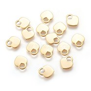 201 Stainless Steel Charms, Stamping Blank Tag, Heart Lock, Golden, 11.5x10x1mm, Hole: 4mm(STAS-E447-25G)
