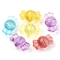 Transparent Acrylic Beads, Candy, Mixed Color, 16.5x9x9mm, Hole: 1.5mm(X-MACR-S296-52)