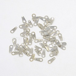 Brass Chain Tab, Chain Extender Connector, Platinum Color, about 4mm wide, 8mm long, hole: 1mm(EC553-1)