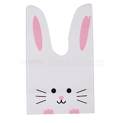 Plastic Long Ear Cookie Bags, Candy Gift Bags, for Party Gift Supplies, Cat Pattern, 17x10cm, 50pcs/set(PAAG-PW0001-090C-01)