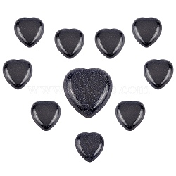 SUNNYCLUE 10Pcs Synthetic Blue Goldstone Cabochons, Heart, 25x23x7.5mm(G-SC0001-51A)