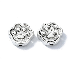 Tibetan Style Alloy Beads, Paw Print, Antique Silver, 13.5x15x4.5mm, Hole: 1.6mm, about 162pcs/500g(TIBEB-F065-20AS)