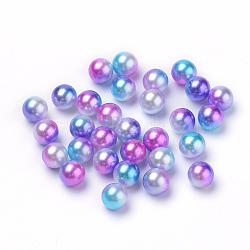 Rainbow Acrylic Imitation Pearl Beads, Gradient Mermaid Pearl Beads, No Hole, Round, Medium Orchid, 6mm, about 3370pcs/337g(OACR-R065-6mm-A06)