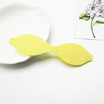 Glitter Non Woven Fabric Decoration Accessories, with Paillette/Sequins, Hair Bow, Bowknot, Yellow, 105x25x0.02mm