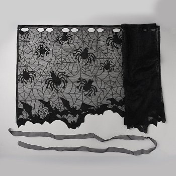 Halloween Lamp Shade Cover Decorations, Polyester Lace Spider Web Lamp Cover, Black, 1520x510x0.4mm