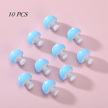 10Pcs Mushroom Silicone Focal Beads, Chewing Beads  For Teethers, DIY Nursing Necklaces Making, Turquoise, 18mm, Hole: 2mm