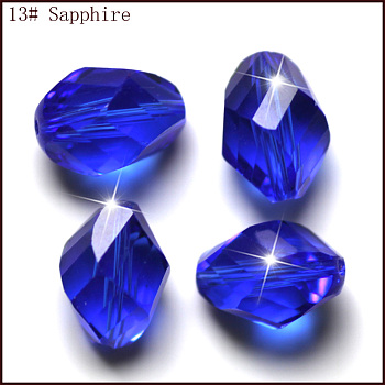 Imitation Austrian Crystal Beads, Grade AAA, Faceted, Bicone, Blue, 6x8mm, Hole: 0.7~0.9mm