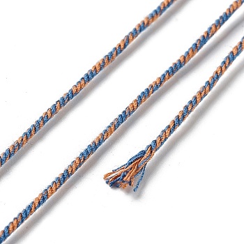 Polyester Twisted Cord, Round, for DIY Jewelry Making, Dodger Blue, 1.2mm, about 38.28 Yards(35m)/Roll