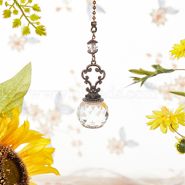 Faceted Glass Round Big Pendant Decorations(HJEW-GF0001-09C)-4