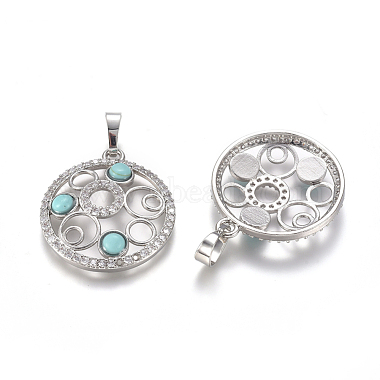 Synthetic Turquoise Pendants(G-L512-T19)-2