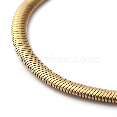 Placage ionique (ip) 304 bracelets en chaîne serpent plat en acier inoxydable(BJEW-O186-06C-G)-3