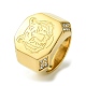 Ion Plating(IP) 304 Stainless Steel Rhinestone Tiger Signet Rings(RJEW-Q815-02G-M)-1