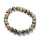 Bracelets de perles extensibles en jaspe rhyolite naturel(G-A185-01S)-1