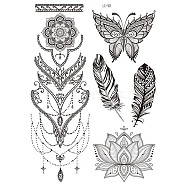 Mandala Pattern Vintage Removable Temporary Water Proof Tattoos Paper Stickers, Mixed Patterns, 21x15cm(MAND-PW0001-14A)