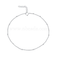 Exquisite Design S925 Sterling Silver Satellite Chain Bracelets for Women, Silver, 7-1/8 inch(18cm)(DF0841-2)