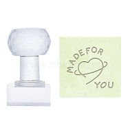 Clear Acrylic Soap Stamps, DIY Soap Molds Supplies, Rectangle, Heart, 60x37x33mm, Pattern: 34x30mm(DIY-WH0438-020)