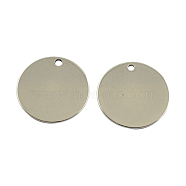 Stainless Steel Blank Stamping Tag Pendants, Flat Round, Stainless Steel Color, 20x1mm, Hole: 1.5~2mm(X1-STAS-S020)