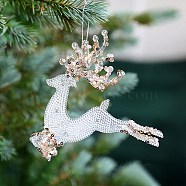 Acrylic with Sequin Pendant Decoration, Christmas Tree Hanging Decorations, for Party Gift Home Decoration, Deer, 125x130mm(XMAS-PW0001-067G)