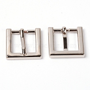 Alloy Adjustable Buckle, Square, for Bag Replacement Accessories, Platinum, 2.4x2.5x0.4cm(FIND-WH0069-75P-RS)