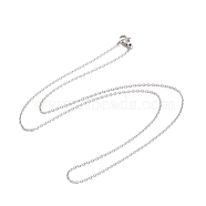 304 Stainless Steel Cable Chain Necklaces, with Lobster Claw Clasps, Stainless Steel Color, 7.87x0.06x0.02 inch(20x0.14x0.06cm)(NJEW-H433-1.4mm-03P)