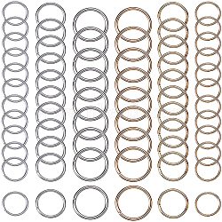 Alloy Open Jump Rings, Mixed Color, 10x1mm/12x1.2mm/16x1.5mm, 8~13mm inner diameter(PALLOY-PH0012-06)