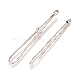 Stainless Steel Drawstring Threader with Tweezers Steel Bodkin, Household Threading Tool, Stainless Steel Color, 69.5x6.5x3mm, 80x20x8mm(TOOL-WH0119-37)