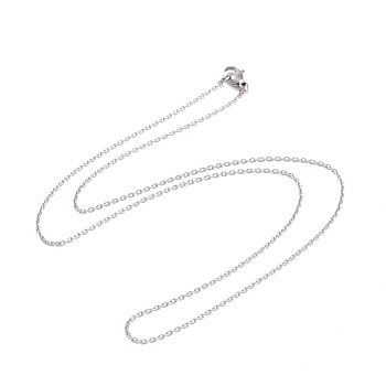 304 Stainless Steel Cable Chain Necklaces, with Lobster Claw Clasps, Stainless Steel Color, 7.87x0.06x0.02 inch(20x0.14x0.06cm)