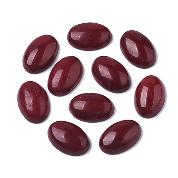 Sea Bamboo Coral(Imitation Coral) Cabochons, Oval, Dyed, Dark Red, 12x8x3.5mm(CORA-R019-030A-03)