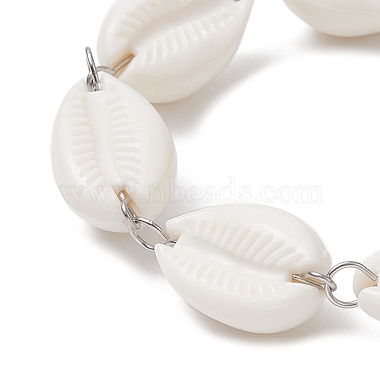 Acrylic Shell Bead Link Anklets for Women(BJEW-JB09370)-2