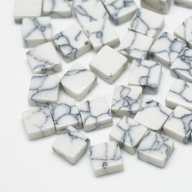 12mm White Square Synthetic Turquoise Cabochons