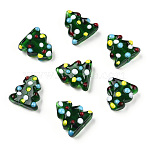 Christmas Themed Handmade Lampwork Beads, Christmas Tree, 17x15mm(XMAS-PW0001-213F)