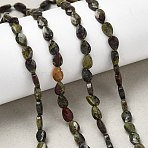 Natural Dragon Blood Beads Strands, Teardrop, Faceted, 6x4x2.5mm, Hole: 0.6mm, about 62~68pcs/strand, 15.16~15.55''(38.5~39.5cm)(G-B159-A15)