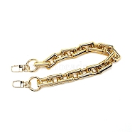 Alloy Rectangle Chain Bag Handles, with Clasps, Bag Straps Replacement Accessories, Gold, 40cm(FIND-TAC0006-36)