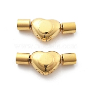 Ion Plating(IP) 304 Stainless Steel European Clasps, Golden, Heart, 24x10.5x7mm(STAS-Z115-04G-01)