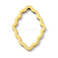 304 Stainless Steel Linking Rings, Rhombus, Golden, 17.5x12x1mm(STAS-C097-01G)