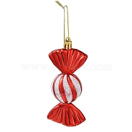 Christmas Electroplate Plastic Candy Pendants Decorations, Nylon Rope Christmas Tree Hanging Ornaments, Red, 181mm(KY-D020-01C)